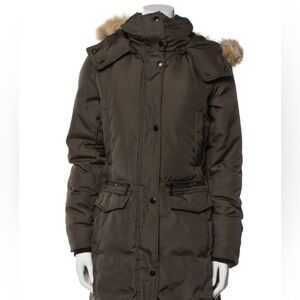 Andrew Marc x Richard Chai Dark Green Puffer Parka with Fur Hood